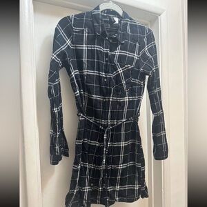 H&M Black and White Checkered Dress